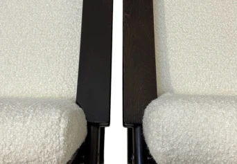 Mid-Century Modern Wenge Lounge Chairs with Bouclé Upholstery, 1970s